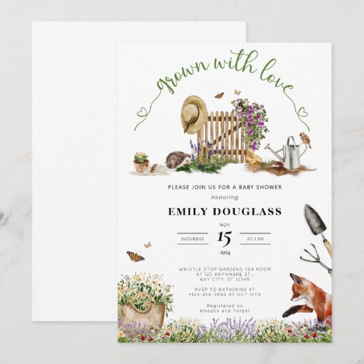 Invitation Baby shower (Devant / Derrière)