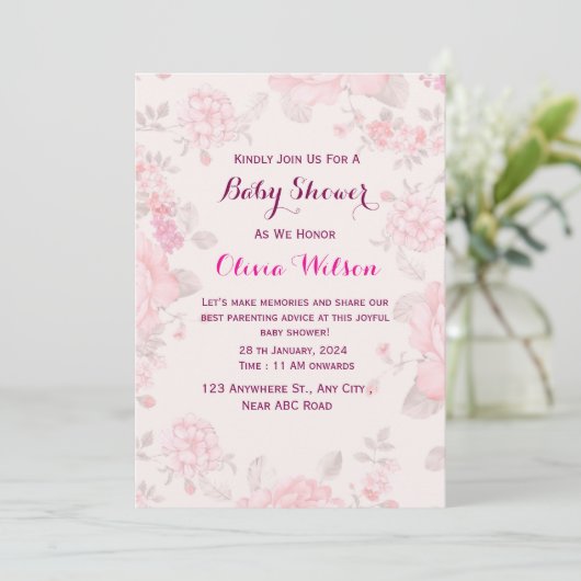 Invitation baby shower (Debout devant)