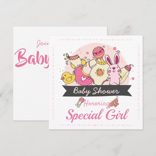 Invitation baby shower (Devant / Derrière)