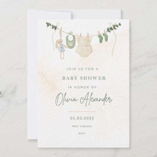 Invitation baby shower (Devant)