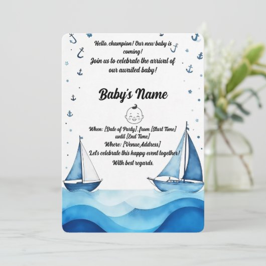 Invitation baby shower (Debout devant)