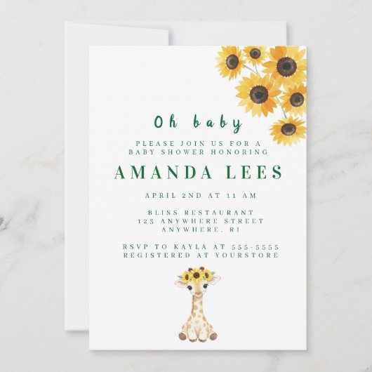 Invitation baby shower (Devant)