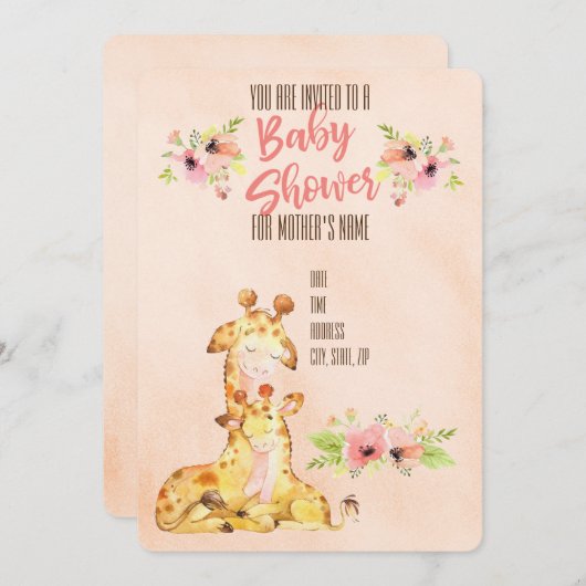 Invitation Baby shower (Devant / Derrière)