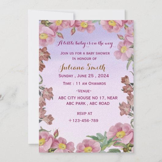 Invitation Baby shower (Devant)