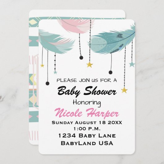 Invitation baby shower (Devant / Derrière)