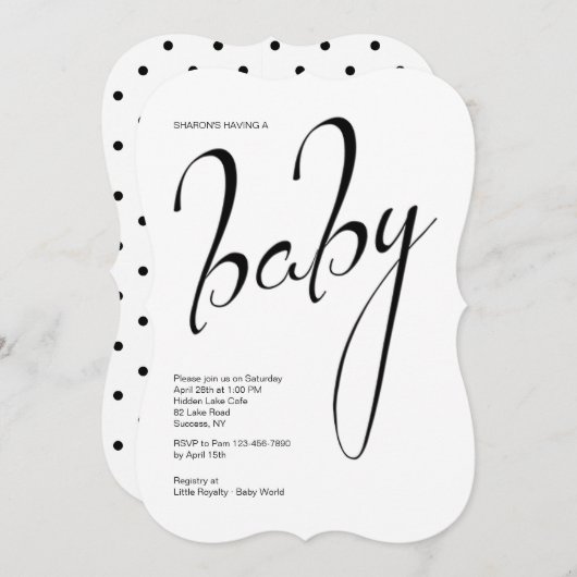 Invitation baby shower (Devant / Derrière)