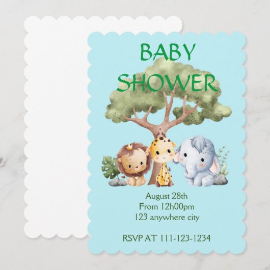 INVITATION BABY SHOWER (Devant / Derrière)