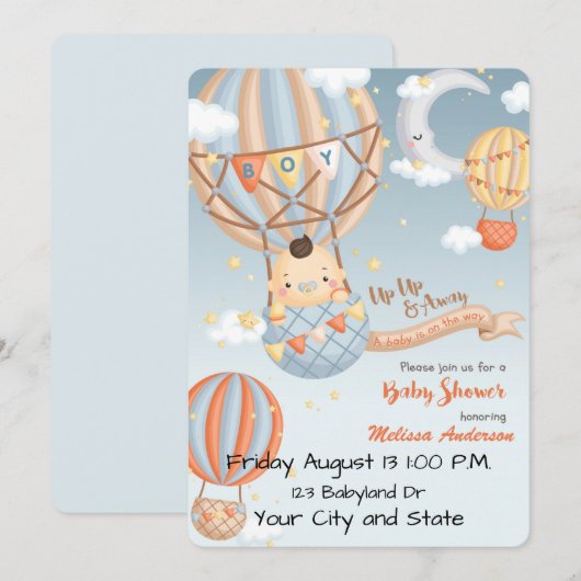 Invitation baby shower (Devant / Derrière)