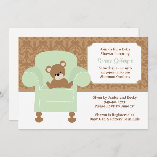 Invitation baby shower (Devant / Derrière)