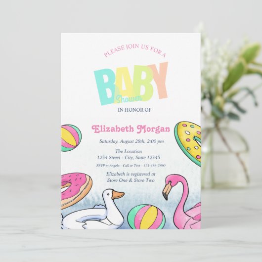 Invitation Baby shower (Debout devant)