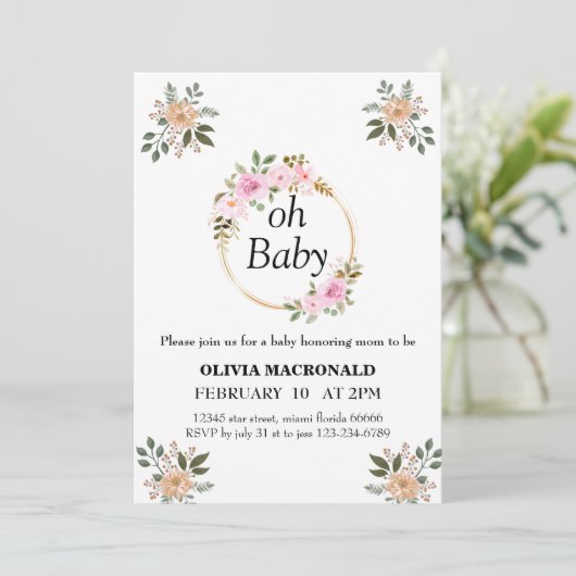 Invitation baby shower (Debout devant)