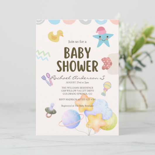 Invitation baby shower (Debout devant)