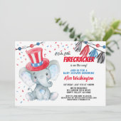 Invitation Baby shower 4 juillet de garçons (Debout devant)