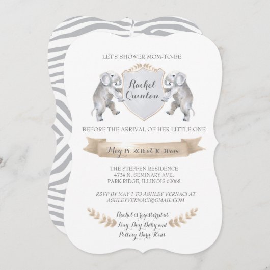 Invitation Baby shower 5x7 (Devant / Derrière)