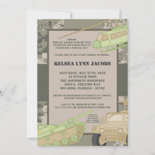 Invitation Baby shower 5x7 ARMÉE Camo ACU Imprimer