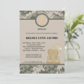 Invitation Baby shower 5x7 ARMÉE Camo ACU Imprimer (Debout devant)