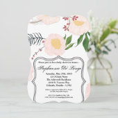 Invitation Baby shower 5x7 Fleurs florales blanche (Debout devant)