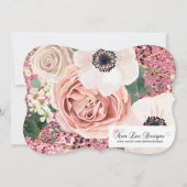 Invitation Baby shower 5x7 Rose de jardin géométri (Dos)