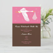 Invitation Baby shower 5x7 - Rose et Brown (Debout devant)