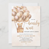 Invitation Baby shower à air chaud de l'ours Brown (Devant)