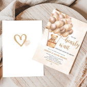 Invitation Baby shower à air chaud de l'ours Brown