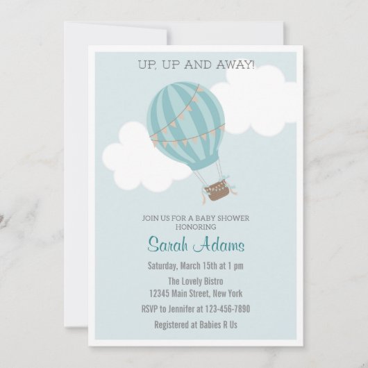 Invitation Baby shower à air chaud Patchwork (Devant)