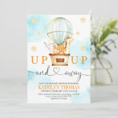 Invitation Baby shower à air chaud vers le haut et vers l'ext (Debout devant)