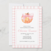 Invitation baby shower à arc rose citrouille (Devant)