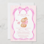 Invitation Baby shower à arc rose lapin (Devant)