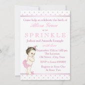 Invitation Baby shower à arroser rose fille (Dos)