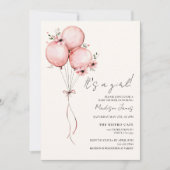 Invitation Baby shower à ballets roses (Devant)