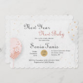 Invitation Baby shower à ballets roses (Devant / Derrière)