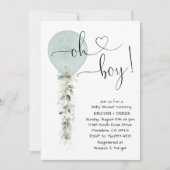 Invitation Baby shower à ballets Sage Greenery (Devant)