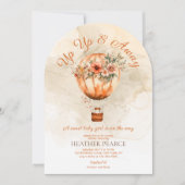 Invitation Baby shower à ballon à air chaud Boho vers le haut (Devant)