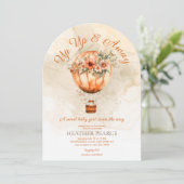 Invitation Baby shower à ballon à air chaud Boho vers le haut (Debout devant)