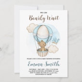 Invitation Baby shower à ballon à air chaud de l'o (Devant)