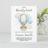 Invitation Baby shower à ballon à air chaud de l'o (Debout devant)