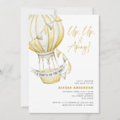 Invitation Baby shower à ballon à air chaud jaune (Devant)