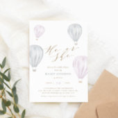 Invitation Baby shower à ballon gonflable selon le sexe