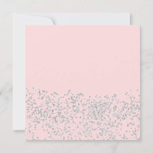 Invitation Baby shower à ballon rose vif parties scintillant  (Dos)