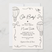 Invitation Baby shower à ballons à air chaud Oh Baby (Devant)