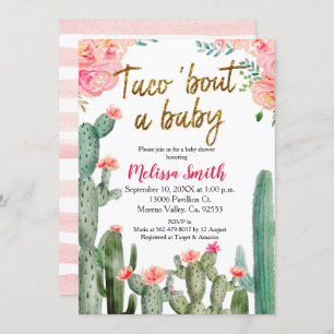 Invitation Baby shower à bec Cactus Taco