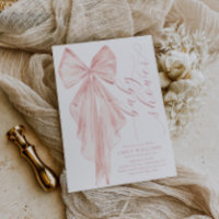 Baby shower à boue rose - Ruban d'aquarelle minima