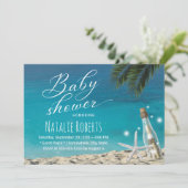 Invitation Baby shower à bouteille Tropical Starfish Beach (Debout devant)