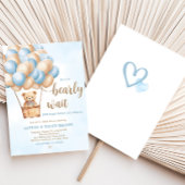 Invitation Baby shower à bulle à air chaud Blue Bear