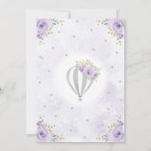 Invitation Baby shower à bulle à air chaud en argent violet (Dos)