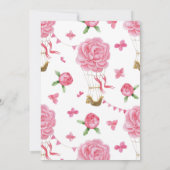 Invitation Baby shower à bulle à air chaud floral Peony | (Dos)