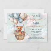 Invitation Baby shower à bulle à air chaud Teddy Bear (Devant)