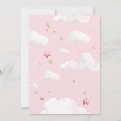 Invitation Baby shower à bulle rose Teddy Bear Nuages (Dos)