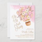 Invitation Baby shower à bulles florales roses (Devant)